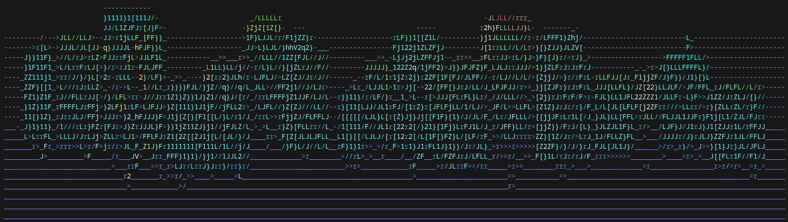 An ascii cityscape